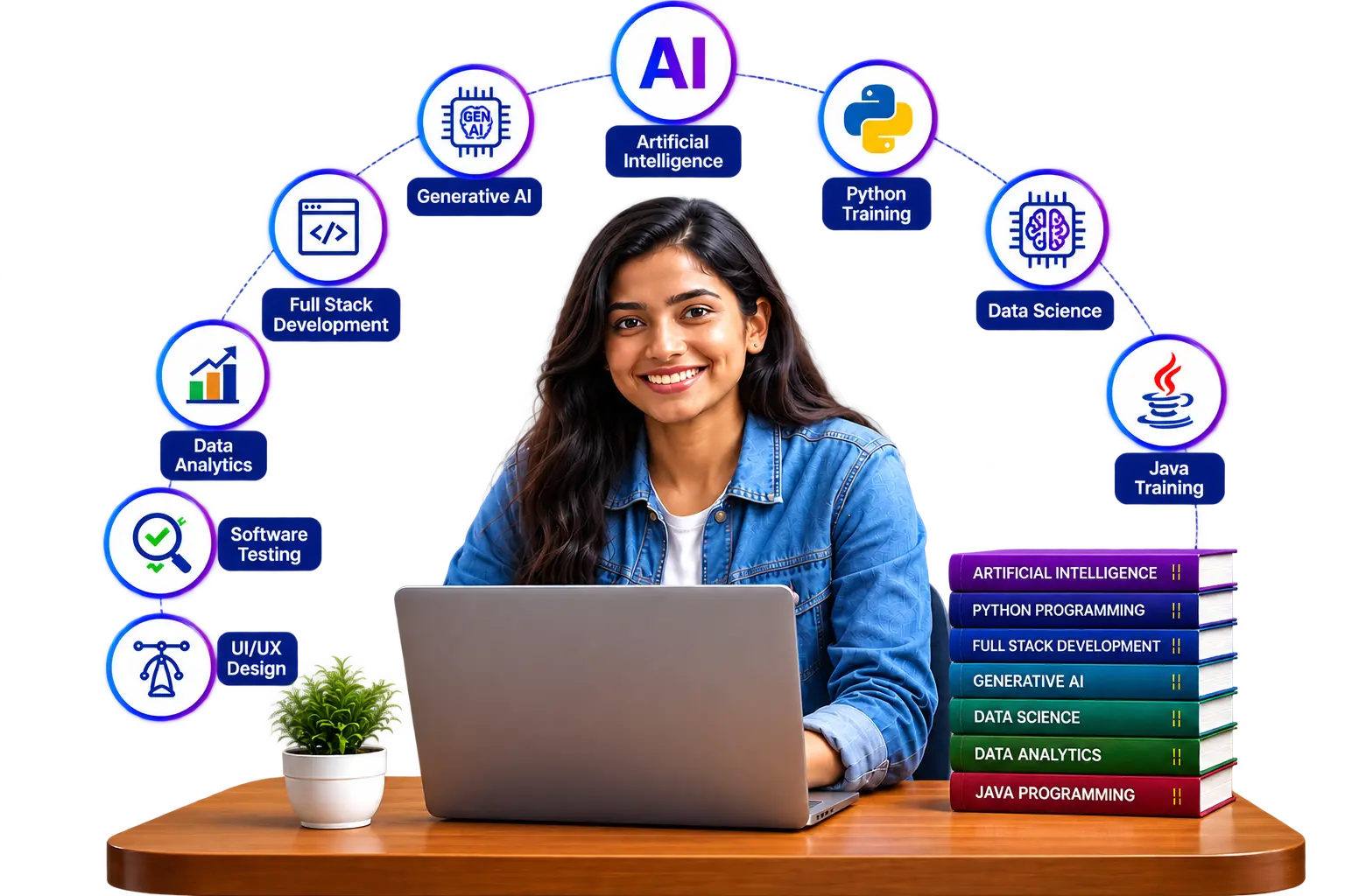Student learning software development and technology courses at Hejex Technology