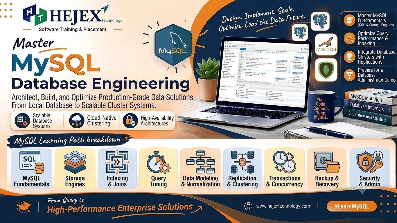 MySQL Tutorial from Basics to Advanced covering SQL queries, CRUD operations, joins, subqueries, constraints and database development